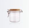 PET PLASTIC BAMBOO FOOD CONTAINER WOODEN KILNER JAR SEAL POT AIRTIGHT CANISTER COSMETIC PACKAGING WITH WOODEN CAP