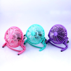 4"USB mini portable table aluminum core motor plastic cooling fan for student