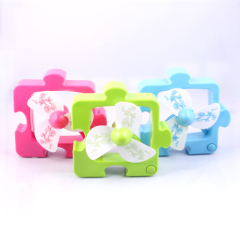 Cartoon Jigsaw puzzle desk mini personal electricity storage USB fan