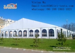 25x85m event tent with clear PVC window sidewalls for luxury banquet