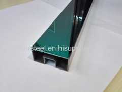 Hollow section stainless steel rectangular mirror emerald green tube factory