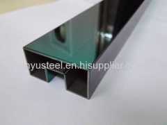 Hollow section stainless steel rectangular mirror emerald green tube factory