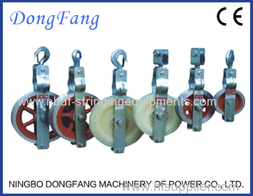 Single Conductor Pulley with Nylon or Aluminum sheaves mounted on bearings