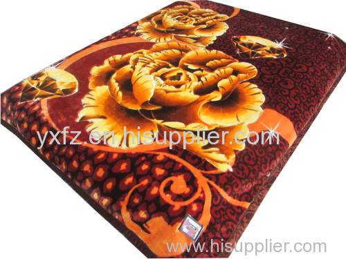 Brown yellow color bedding blanket