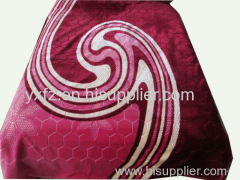 purple color raschel blanket bedding