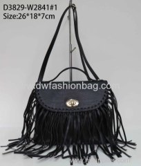 Fashion PU leather tassel bag/Ladies handbag