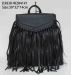 Fashion PU tassel backpack/Ladies clamshell backpack