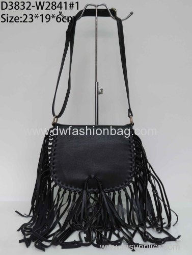 Clamshell tassel bag/PU ladies cross bag