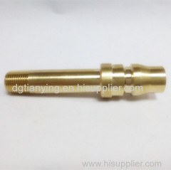 Quick coupler male connect brass nipple with internal hex