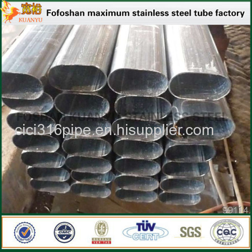 Mirror Surface Treatment Stainless Steel Eliptical Pipe Special Shaped Tubing For Construction