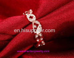 Shanbao Jewelry Imitation Gold Plated Fashion Costume Zircon Jewelry Rings