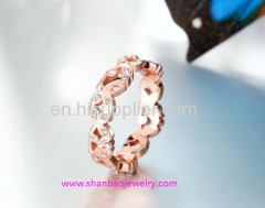 Shanbao Jewelry Imitation Gold Plated Fashion Costume Zircon Jewelry Rings