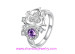 Shanbao Jewelry Imitation Jewelry Silver Plated Fashion Costume Zircon Rings