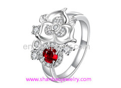 Shanbao Jewelry Imitation Jewelry Silver Plated Fashion Costume Zircon Rings