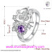 Shanbao Jewelry Imitation Jewelry Silver Plated Fashion Costume Zircon Rings