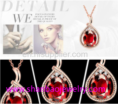 Shanbao Jewelry Imitation Jewelry Gold Plated Fashion Costume Zircon Jewelry Necklaces