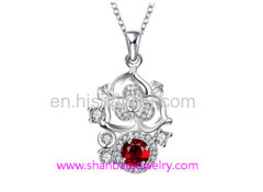 Shanbao Jewelry Imitation Jewelry Silver Plated Fashion Costume Zircon Jewelry Necklaces