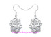 Shanbao Jewelry Imitation Jewelry Silver Plated Fashion Costume Zircon Jewelry Earrings