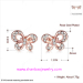 Shanbao Jewelry Imitation Jewelry Gold Plated Fashion Costume Zircon Jewelry Women Butterfly Earrings