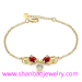 Shanbao Jewelry Imitation Jewelry Gold Fashion Costume Jewelry Women Flower Resin Zircon Bracelets