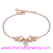 Shanbao Jewelry Imitation Jewelry Gold Fashion Costume Jewelry Women Flower Resin Zircon Bracelets