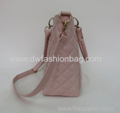 Ladies pink handbag/PU leather hand bag