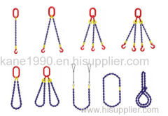 Galvanized chain sling 2 legs with safety hook