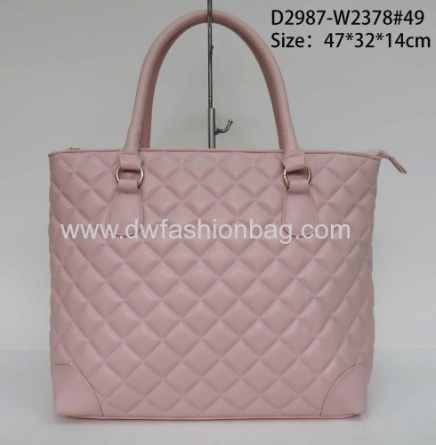 Pink tote bag/Ladies PU handbag