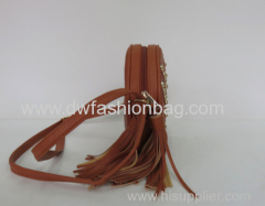 Brown shoulder bag/PU ladies tassel bag