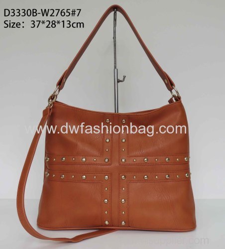 Fashion handbag/Brown stud in front bag