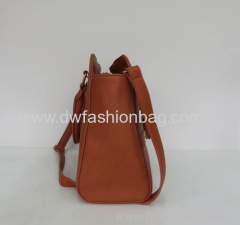 PU leather brown handbag/Ladies fashion stud bag