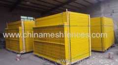 yellow powder coated 6'*9.5' coated Canada temporary fence panel