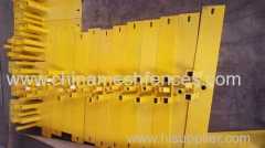 yellow powder coated 6'*9.5' coated Canada temporary fence panel