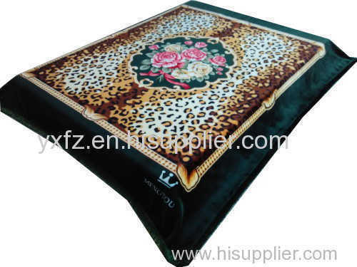 leopard weft knitting raschel blanket