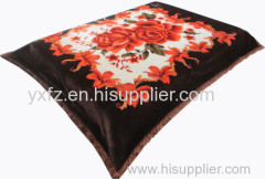 maroon color flower design blanket