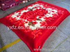 maroon color flower design blanket