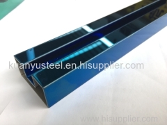 SUS304 316 Inox square slot tube with sapphire blue color