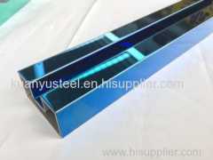 SUS304 316 Inox square slot tube with sapphire blue color