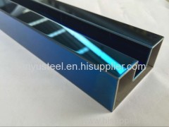 SUS304 316 Inox square slot tube with sapphire blue color