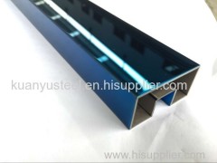 SUS304 316 Inox square slot tube with sapphire blue color