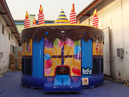 Inflatable Birthday Cake Jumping House Bouncer