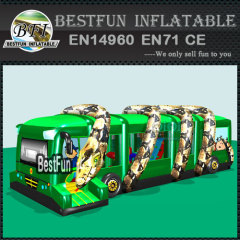 Inflatable jungle bus themed bouncer