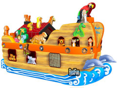 Inflatable obstacle Noahs Ark animal house boat