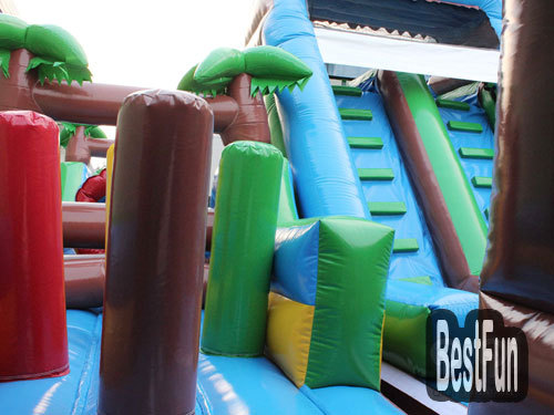 Big inflatable Jungle Lair Obstacle Assault Courses