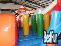 Inflatable airplane amusement park trampoline