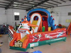 Inflatable airplane amusement park trampoline