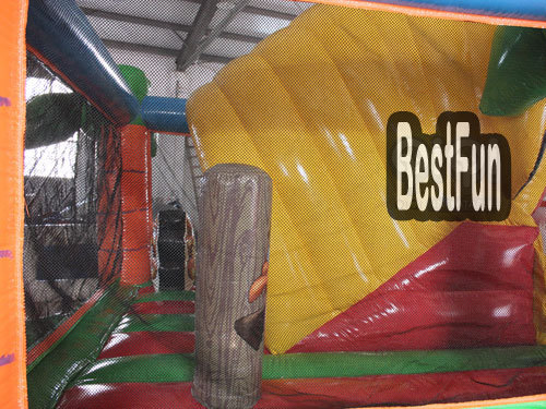 Inflatable Big Tiger Mouth Double Slide Amusement Park