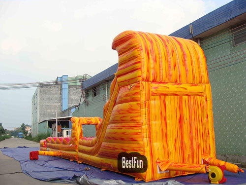 Inflatable outdoor swing slide combination