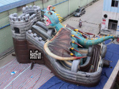 Inlatable Legend Dragon Attack Castle Giant Slide