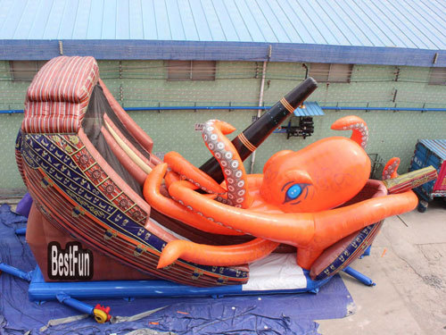 Pirate Scene inflatable bouncer slide combo